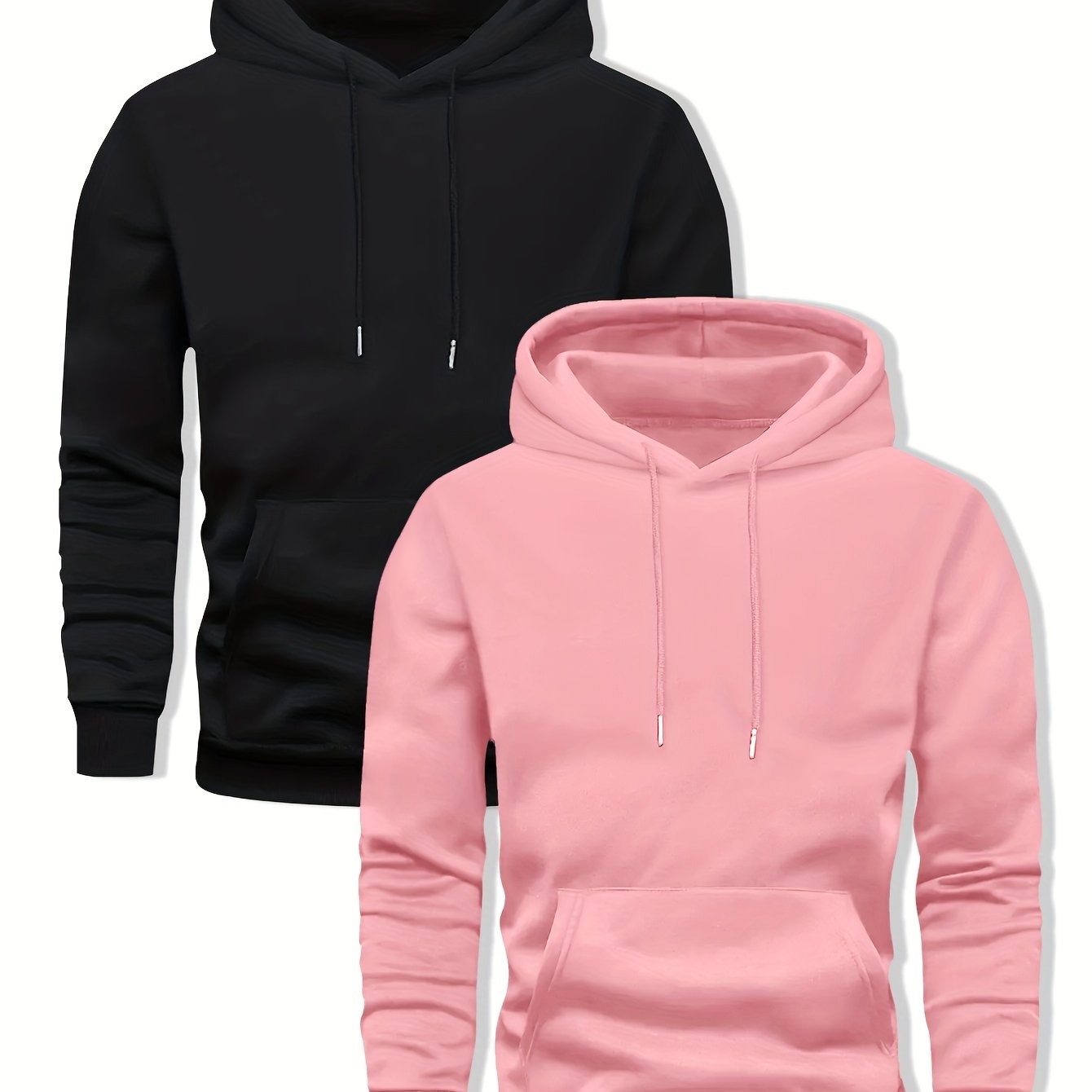 2-Pack Solid Color Hooded Long Sleeve Fleece Sweatshirts - Server Shirts