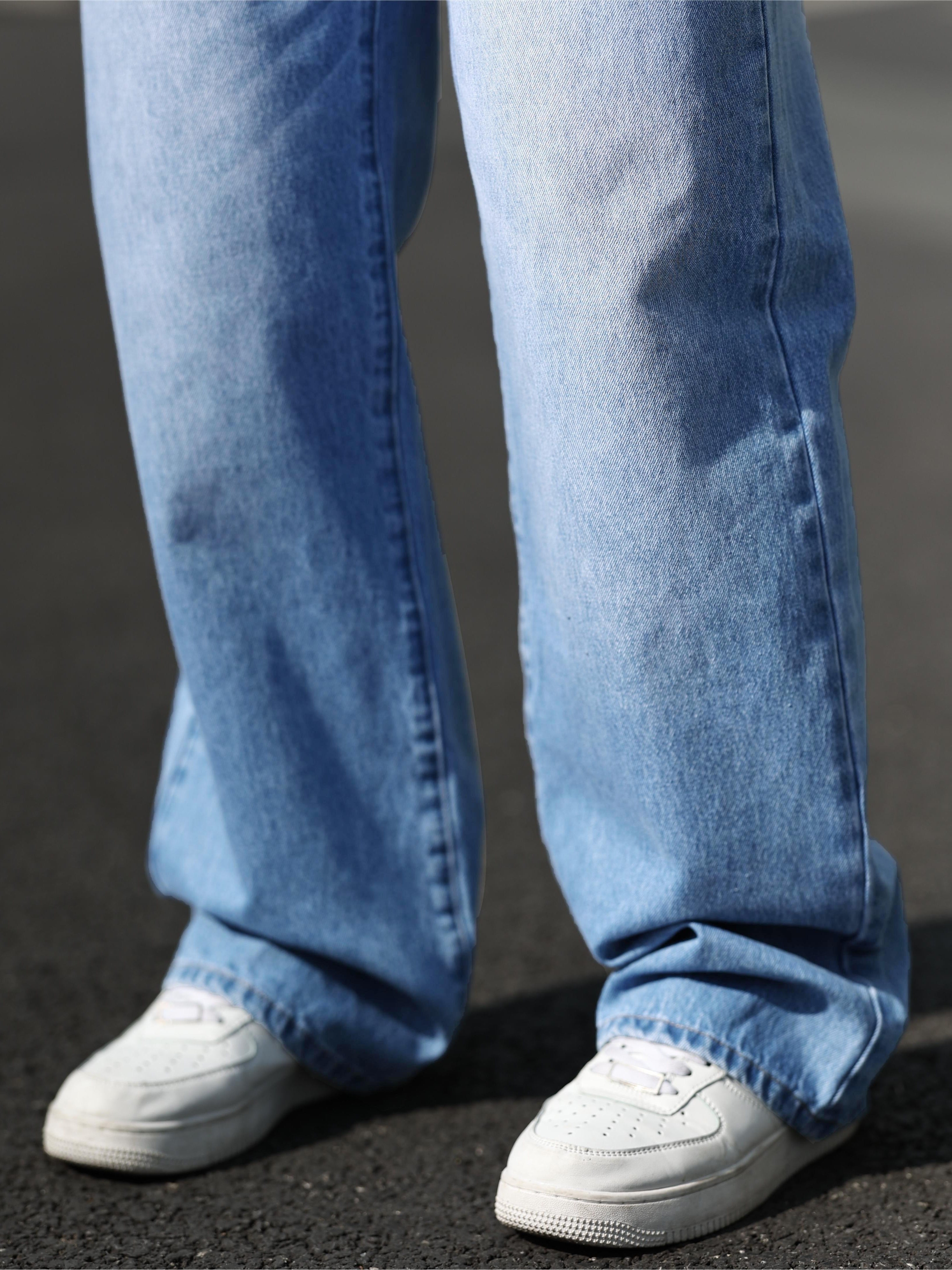 Stylish Wide Leg Jeans for Men - Comfortable, Relaxed Fit, Street Style Denim Pants