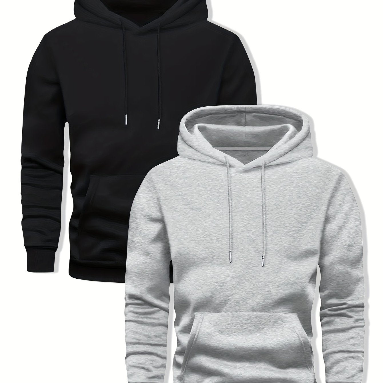 2-Pack Solid Color Hooded Long Sleeve Fleece Sweatshirts - Server Shirts