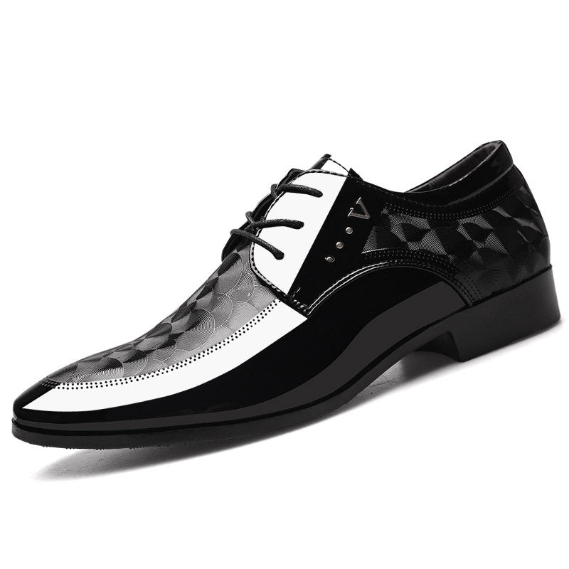 Premium Glossy Leather Derby Shoes - Classic Lace-up Front