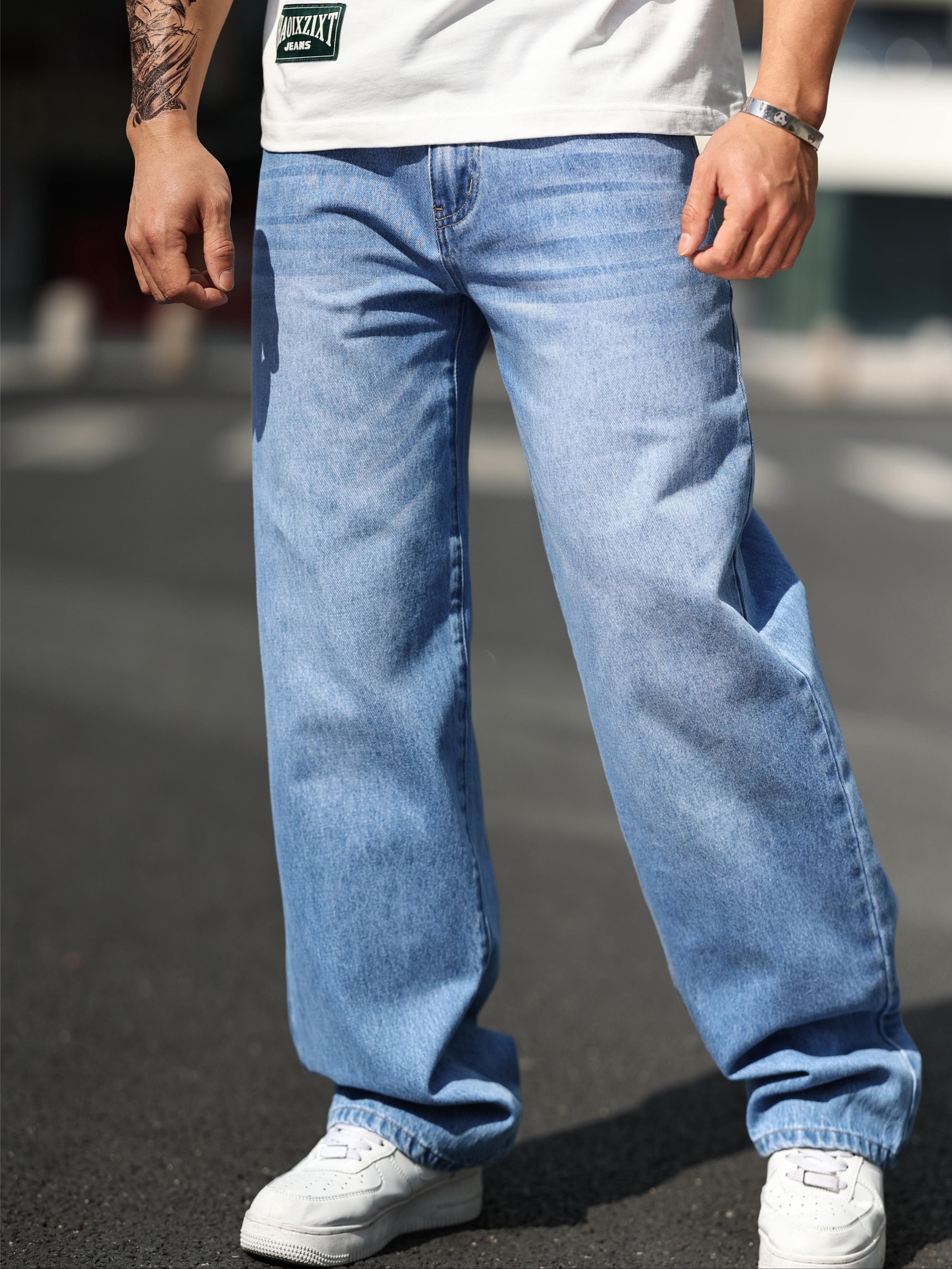 Stylish Wide Leg Jeans for Men - Comfortable, Relaxed Fit, Street Style Denim Pants