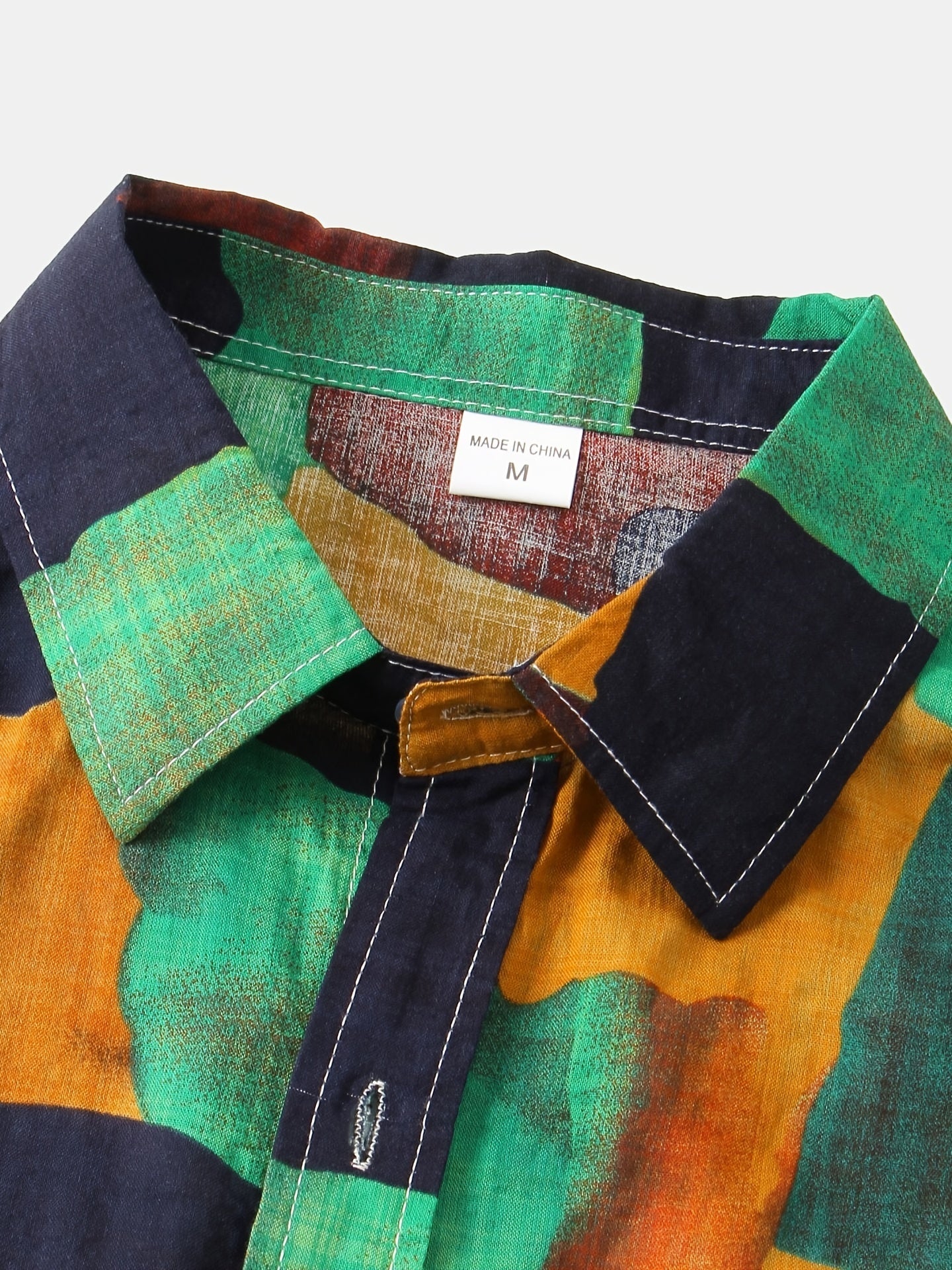 Summer Essential Cotton Blend Lapel Floral Shirt for Men - Regular Fit