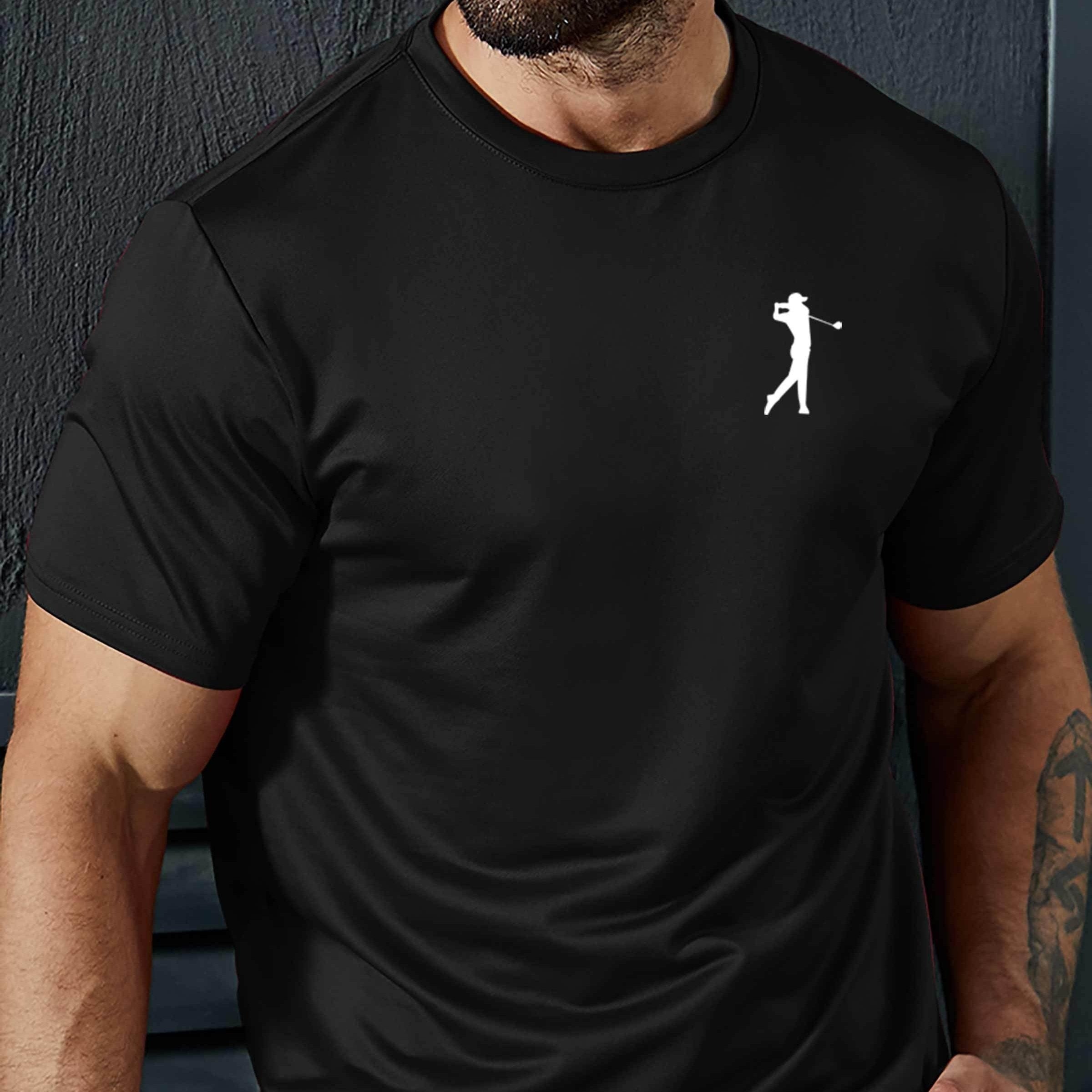 Summer Essential Golfing Print T Shirt for Men - Casual Short Sleeve Tee