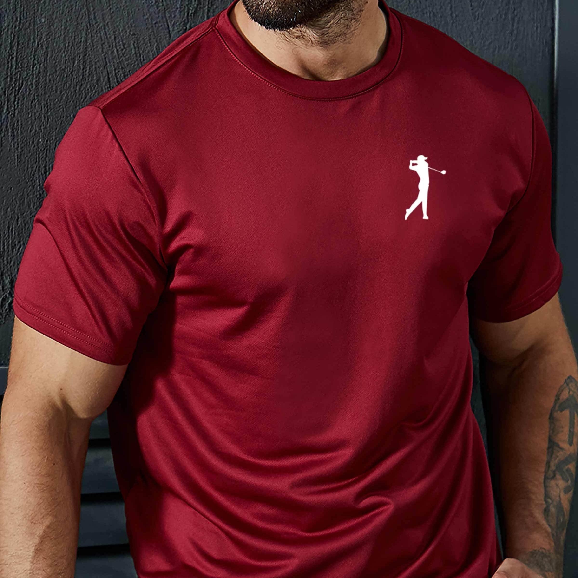 Summer Essential Golfing Print T Shirt for Men - Casual Short Sleeve Tee