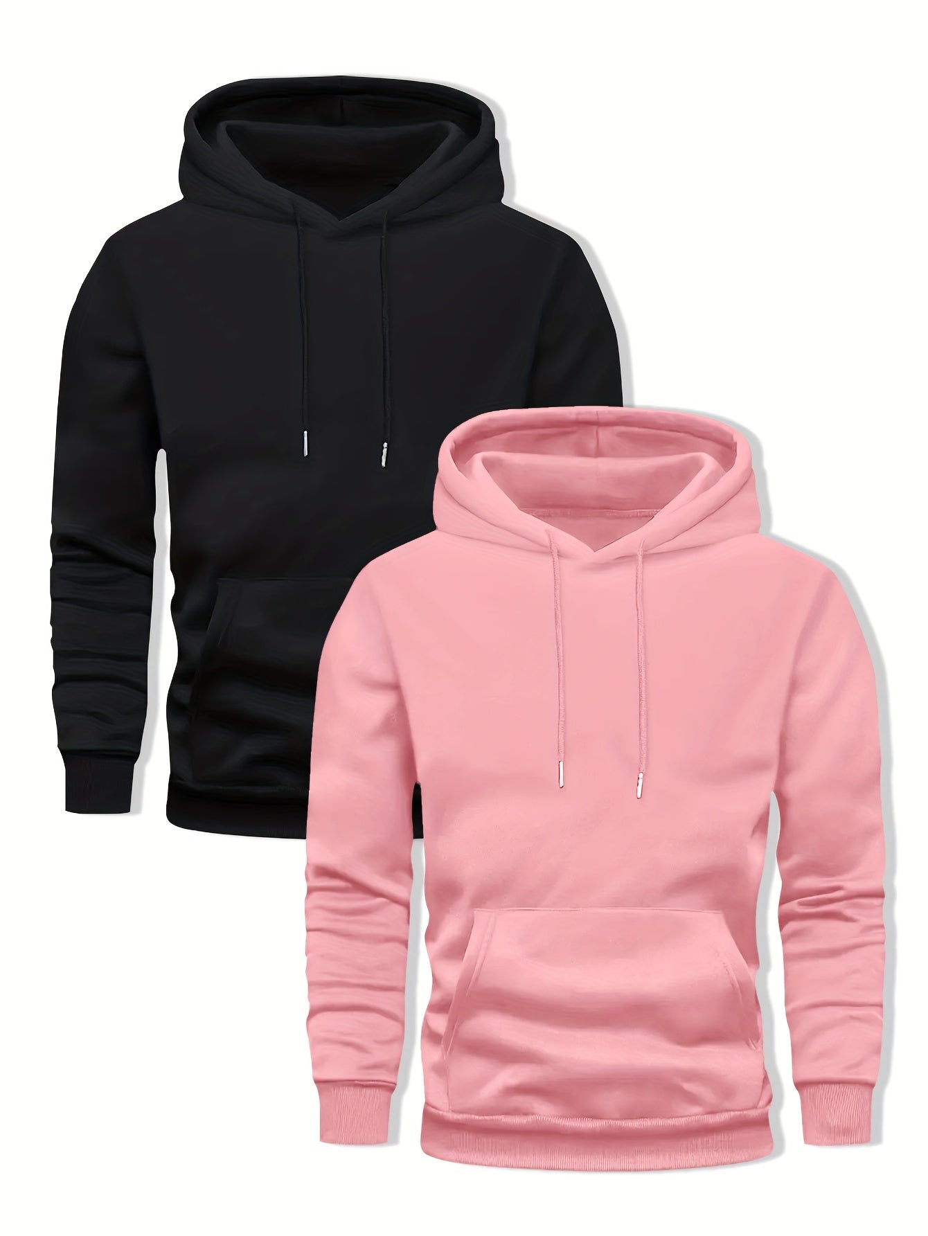 2-Pack Solid Color Hooded Long Sleeve Fleece Sweatshirts - Server Shirts