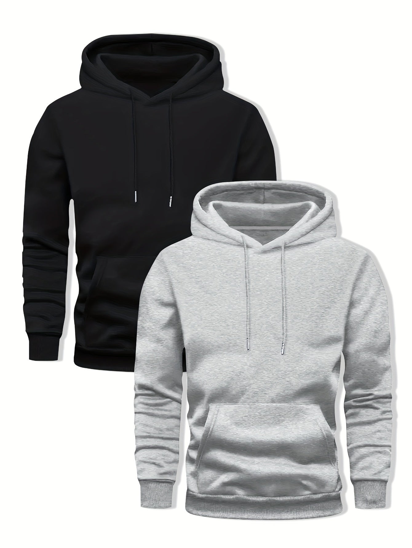 2-Pack Solid Color Hooded Long Sleeve Fleece Sweatshirts - Server Shirts