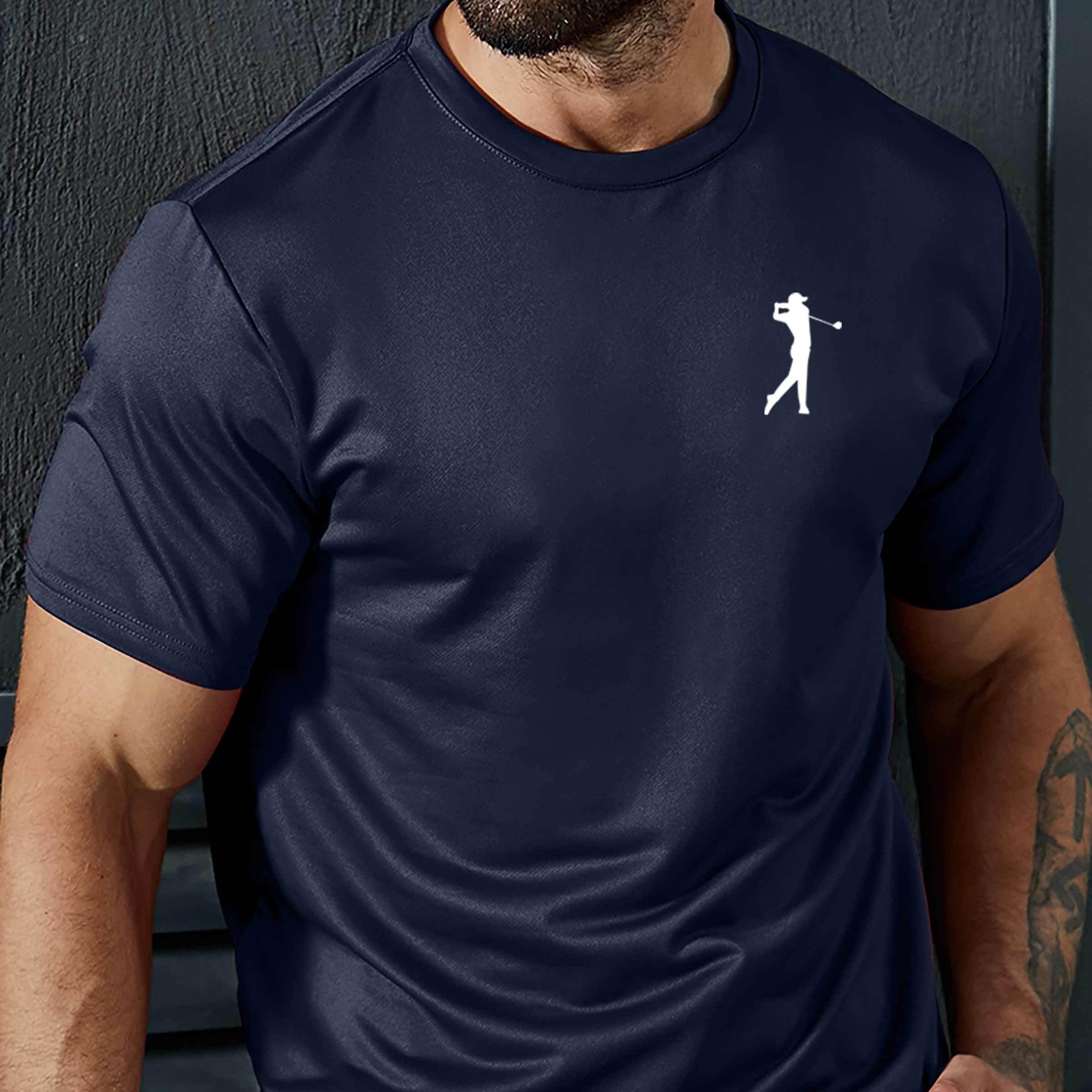 Summer Essential Golfing Print T Shirt for Men - Casual Short Sleeve Tee