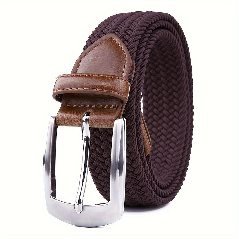 Canvas Elastic Fabric Woven Stretch Braided Belts for Men Women Junior with Multicolored/Full Sizes, Father's Day Gift