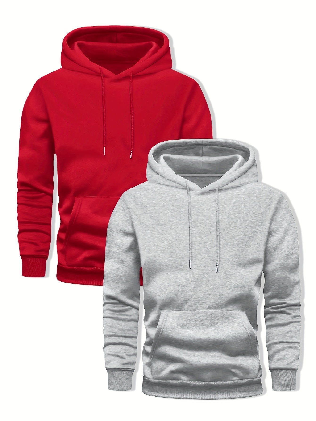 2-Pack Solid Color Hooded Long Sleeve Fleece Sweatshirts - Server Shirts