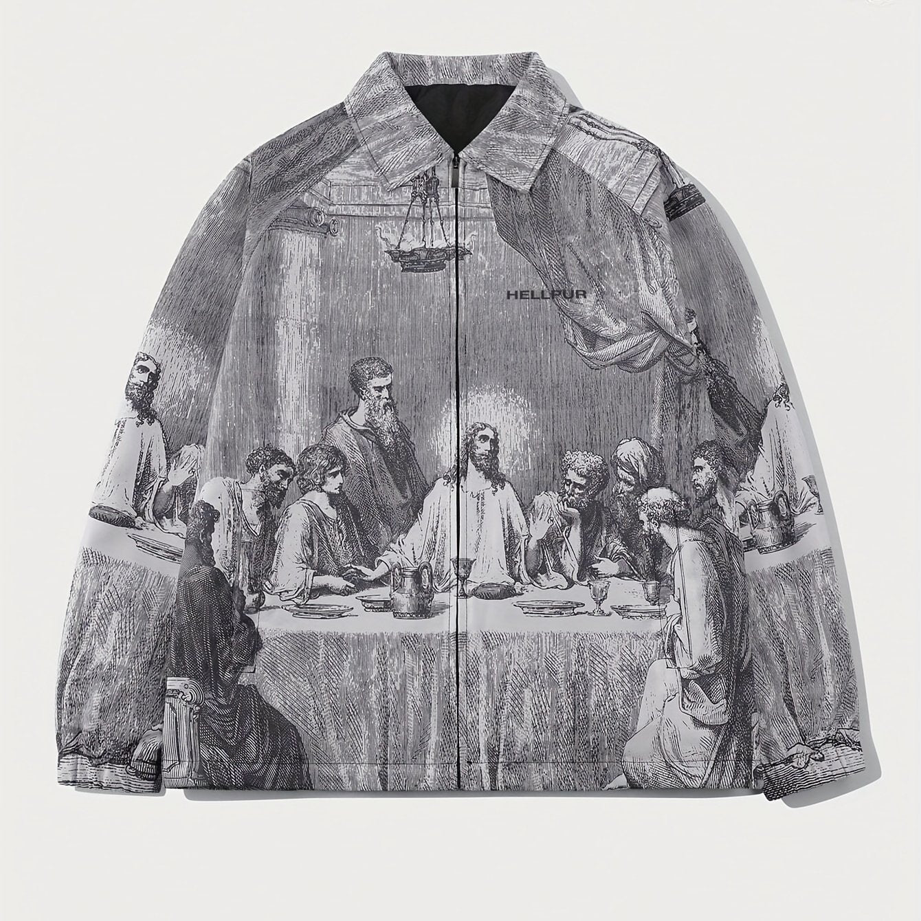 Vintage Chic Graphic Print Jacket - Long Sleeve Button-Up Casual Shirt