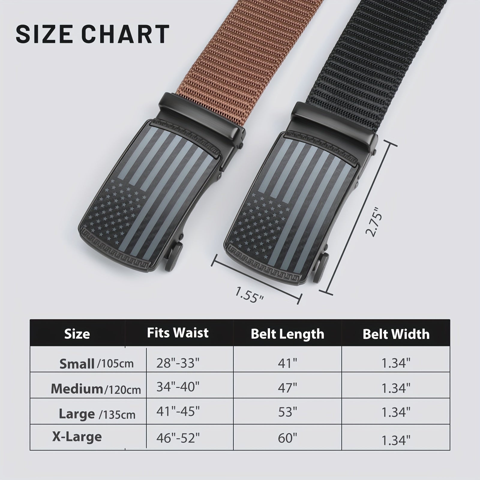 2 Pack Mens Belts Golf Belt, Tactical Work Belt Web Nylon Ratchet Belts for Men