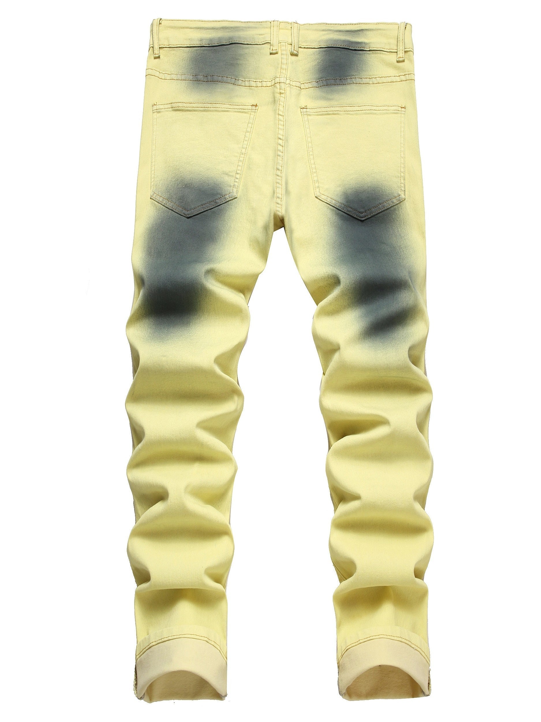 Wild Ripped Skinny Fit Jeans for Men - Stretchy, Purple and Black Bottom