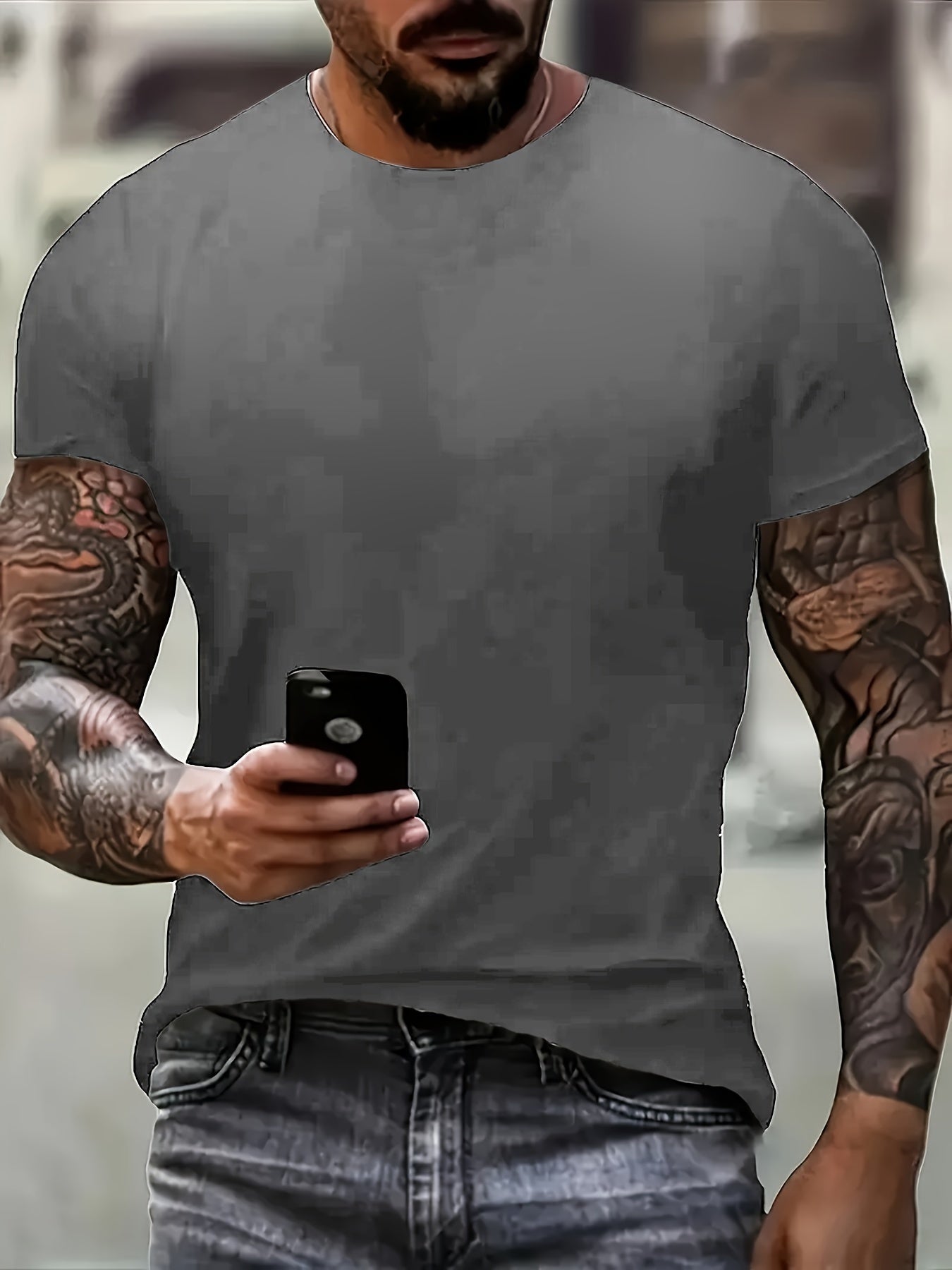 Vibrant Eagle & Flag Graphic Crew Neck Tee - Soft, Breathable, Comfy