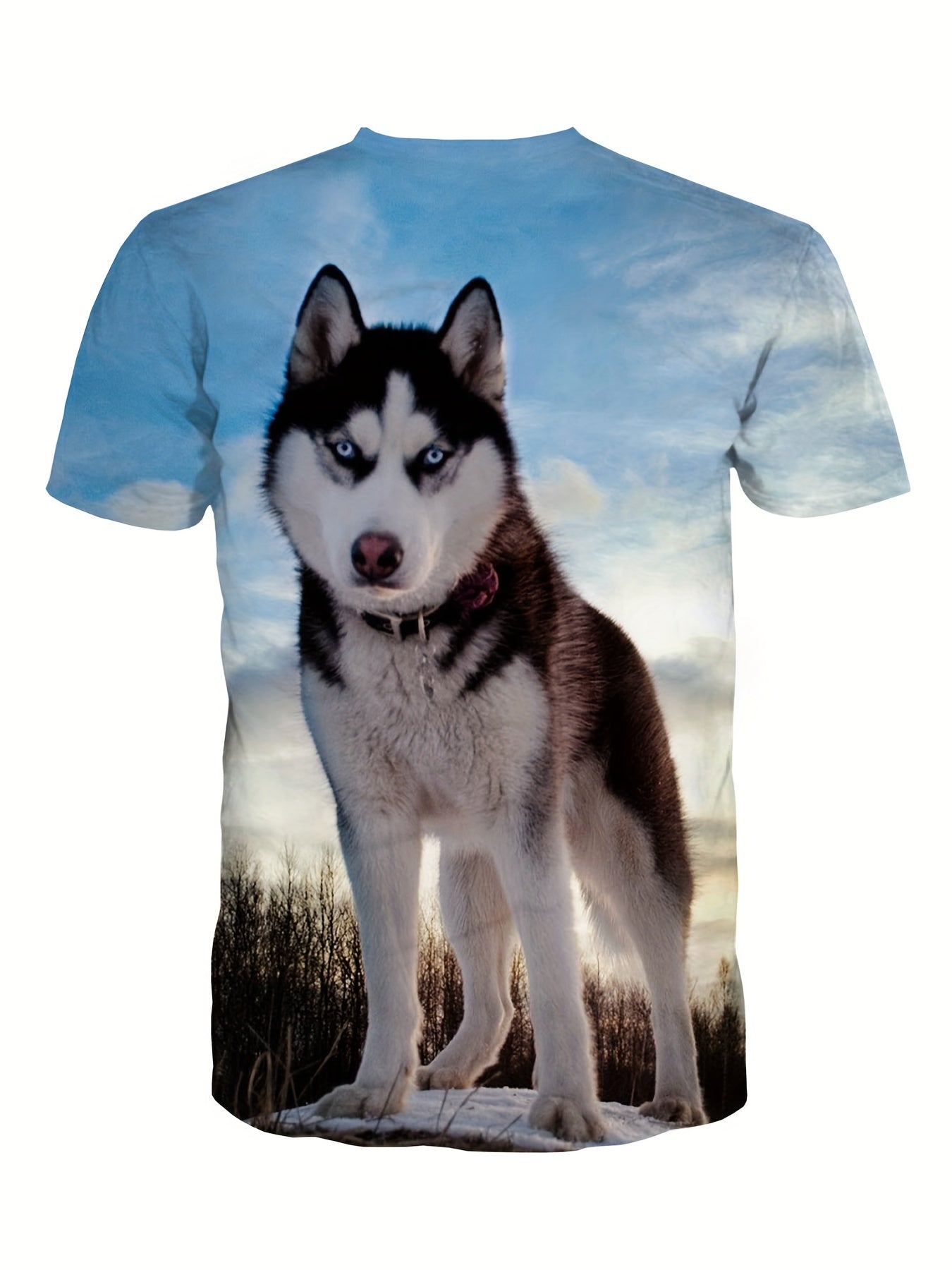 3D Husky Graphic T-Shirt for Men | Casual & Comfort Fit | Easy-Care Summer Crew Neck Tee