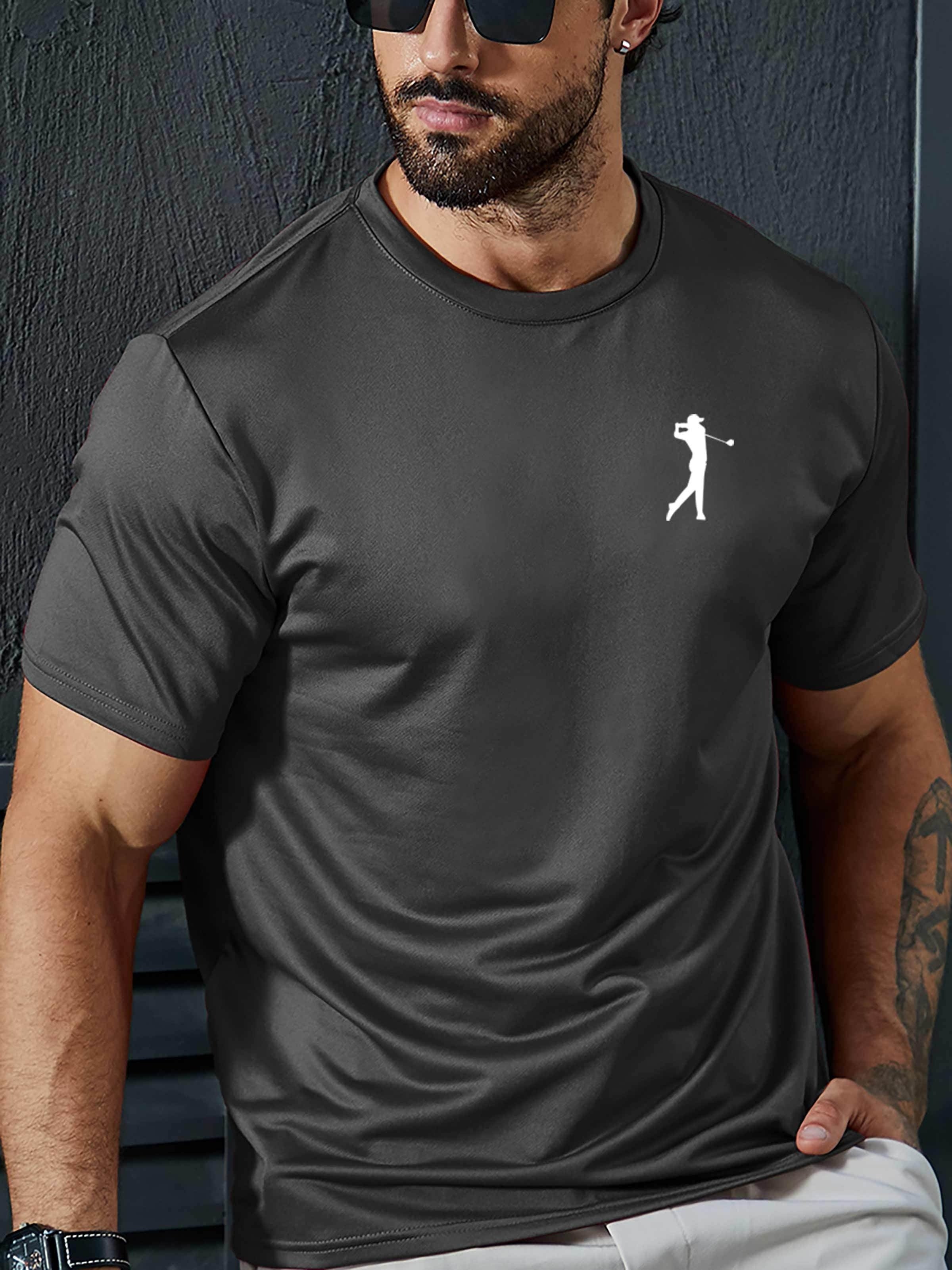 Summer Essential Golfing Print T Shirt for Men - Casual Short Sleeve Tee