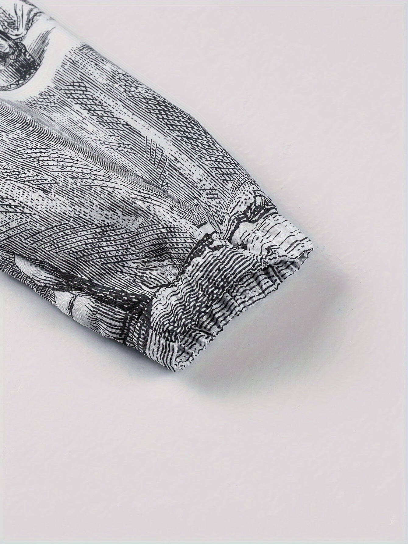 Vintage Chic Graphic Print Jacket - Long Sleeve Button-Up Casual Shirt