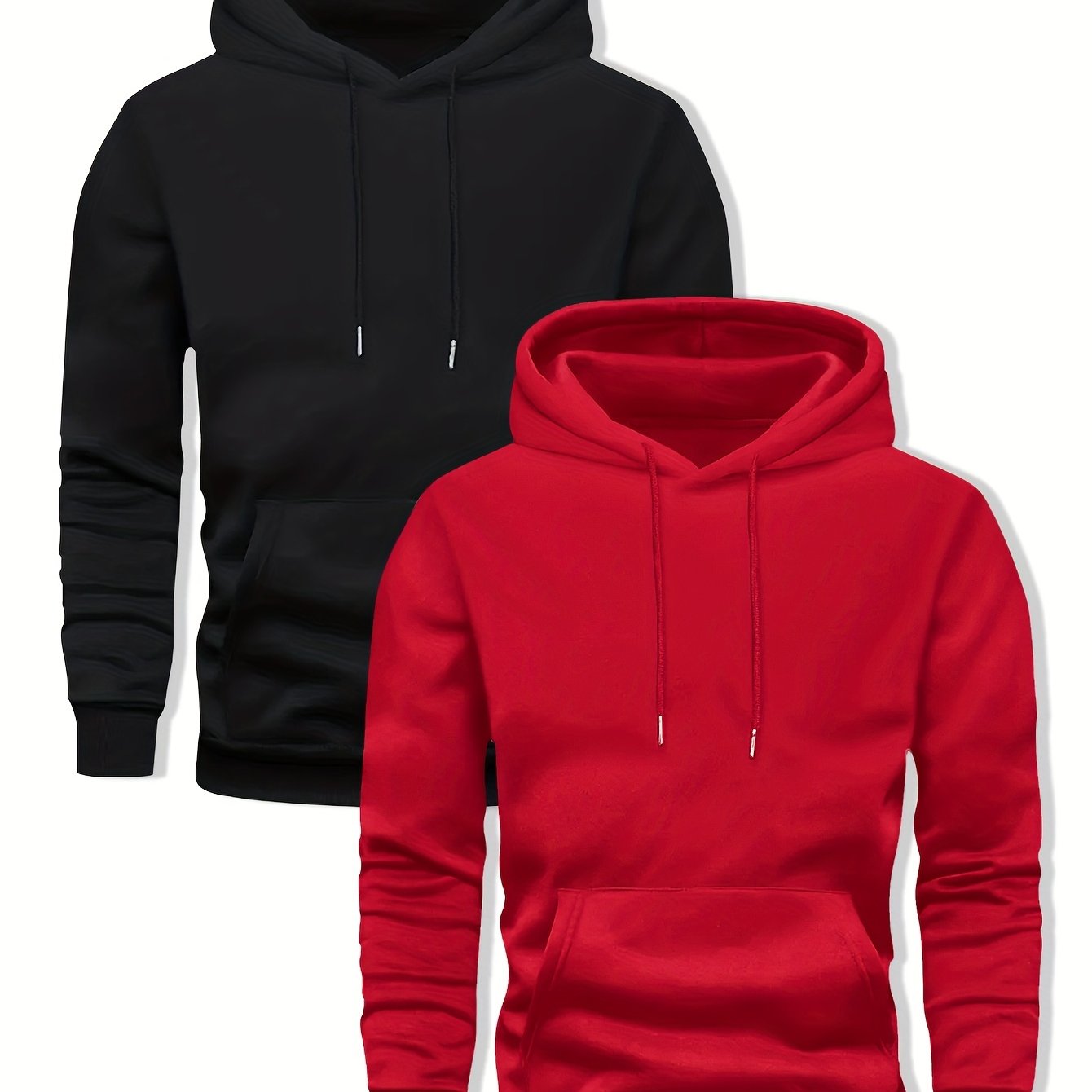 2-Pack Solid Color Hooded Long Sleeve Fleece Sweatshirts - Server Shirts