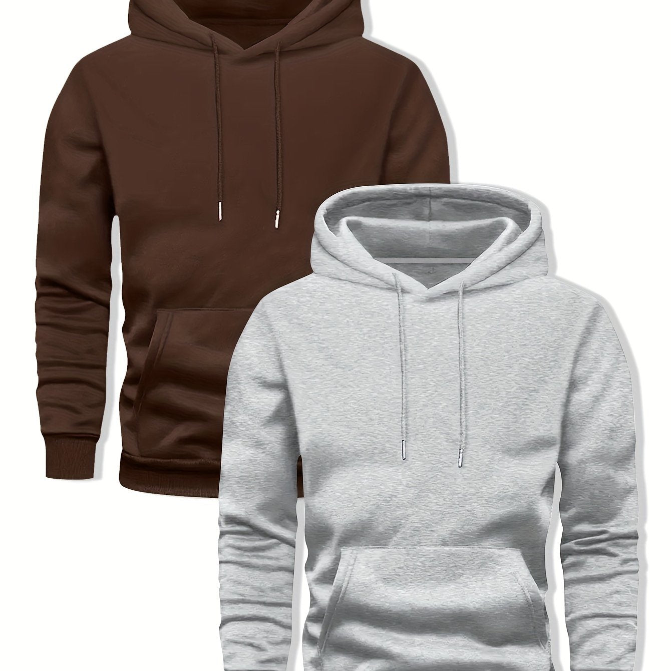 2-Pack Solid Color Hooded Long Sleeve Fleece Sweatshirts - Server Shirts