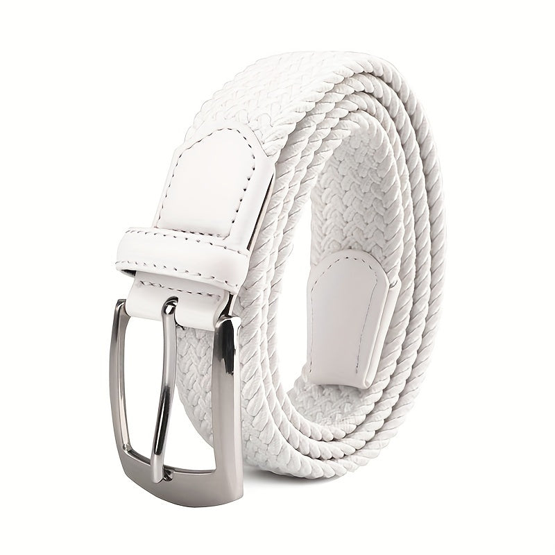 Canvas Elastic Fabric Woven Stretch Braided Belts for Men Women Junior with Multicolored/Full Sizes, Father's Day Gift