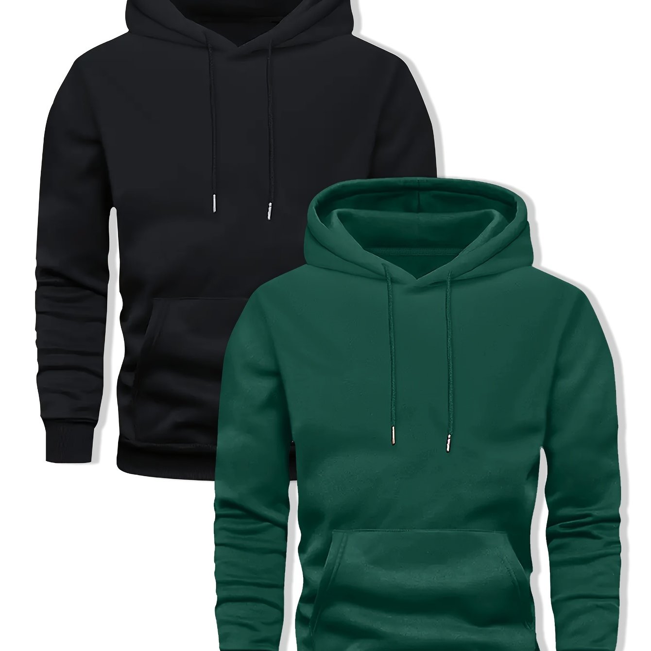 2-Pack Solid Color Hooded Long Sleeve Fleece Sweatshirts - Server Shirts