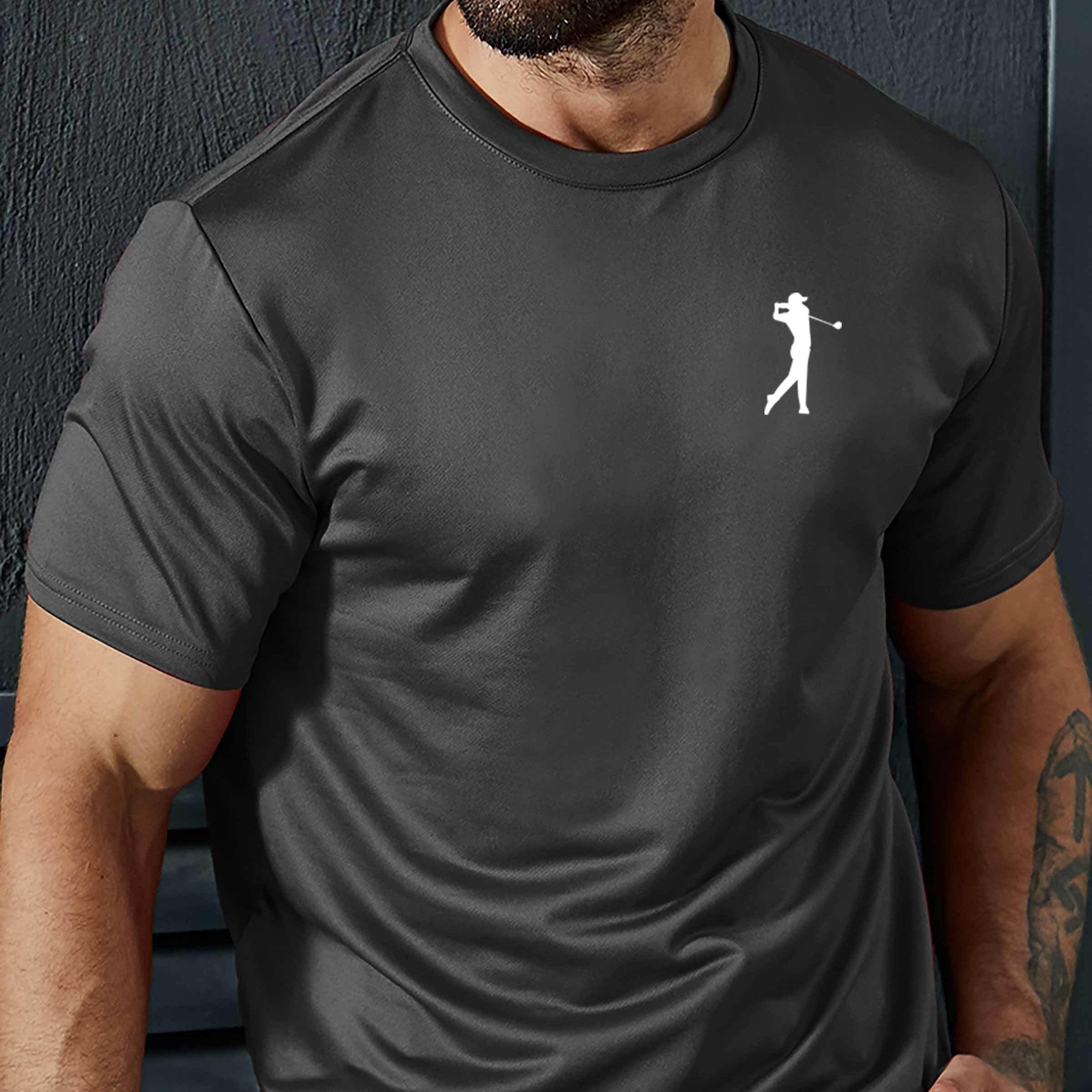 Summer Essential Golfing Print T Shirt for Men - Casual Short Sleeve Tee