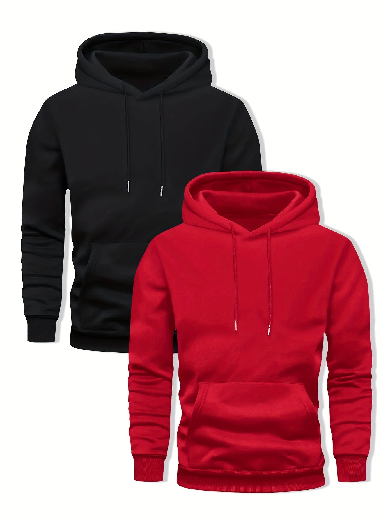 2-Pack Solid Color Hooded Long Sleeve Fleece Sweatshirts - Server Shirts