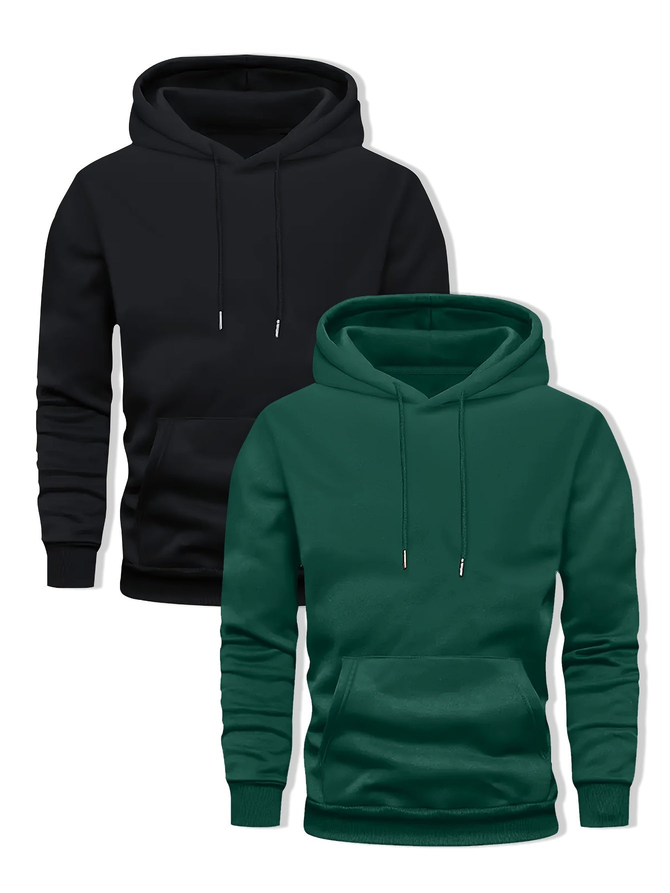2-Pack Solid Color Hooded Long Sleeve Fleece Sweatshirts - Server Shirts