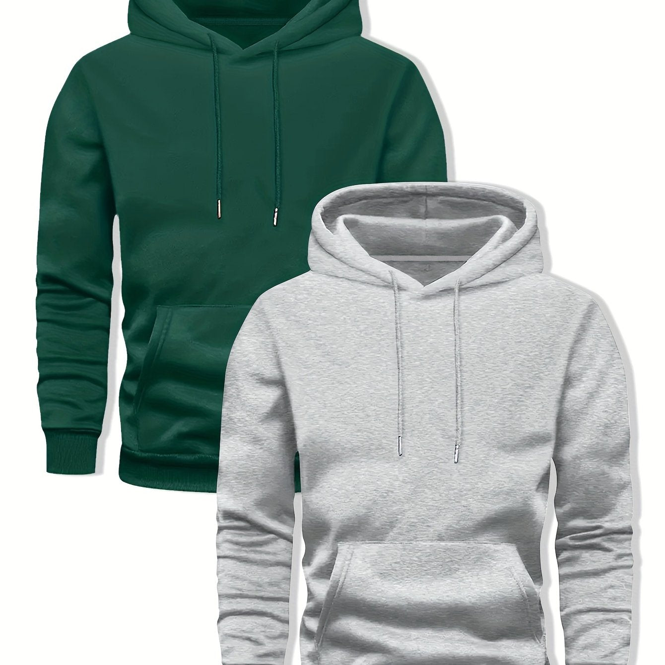 2-Pack Solid Color Hooded Long Sleeve Fleece Sweatshirts - Server Shirts