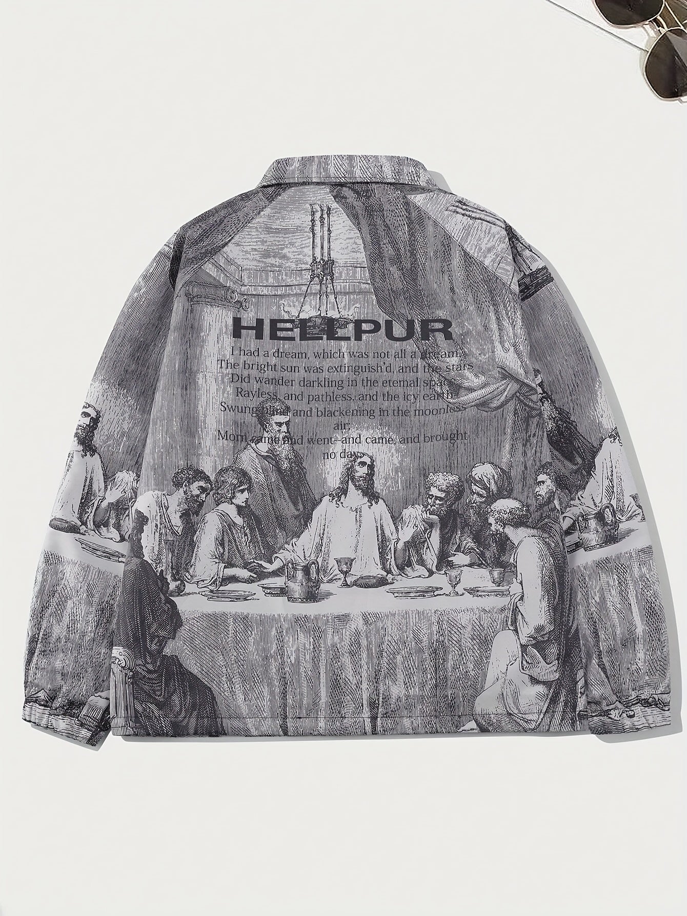 Vintage Chic Graphic Print Jacket - Long Sleeve Button-Up Casual Shirt