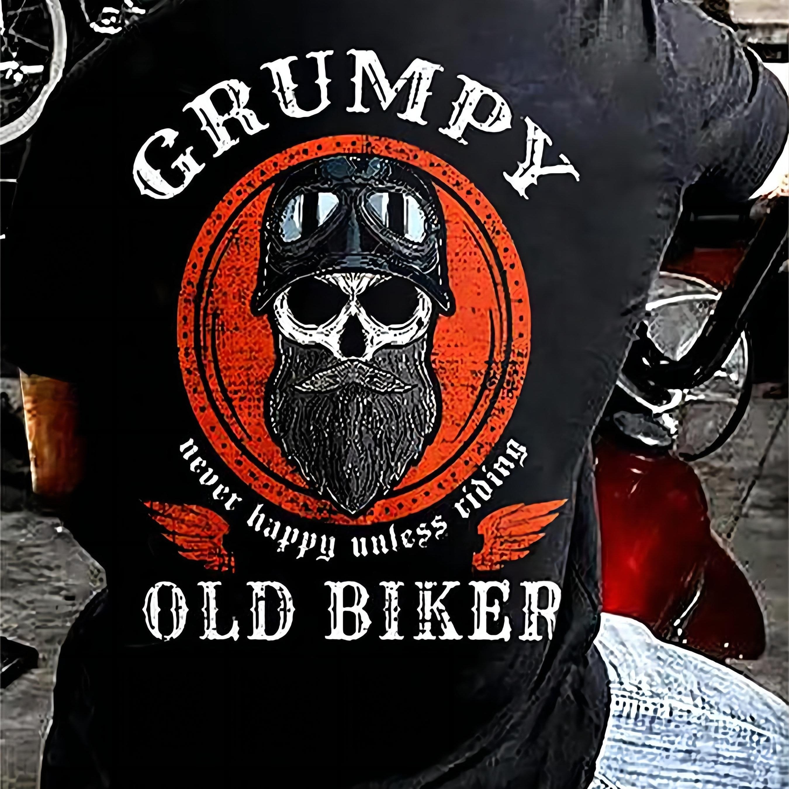 Plus Size 3D Graphic Tee - Vibrant 'Old Biker' Back Print