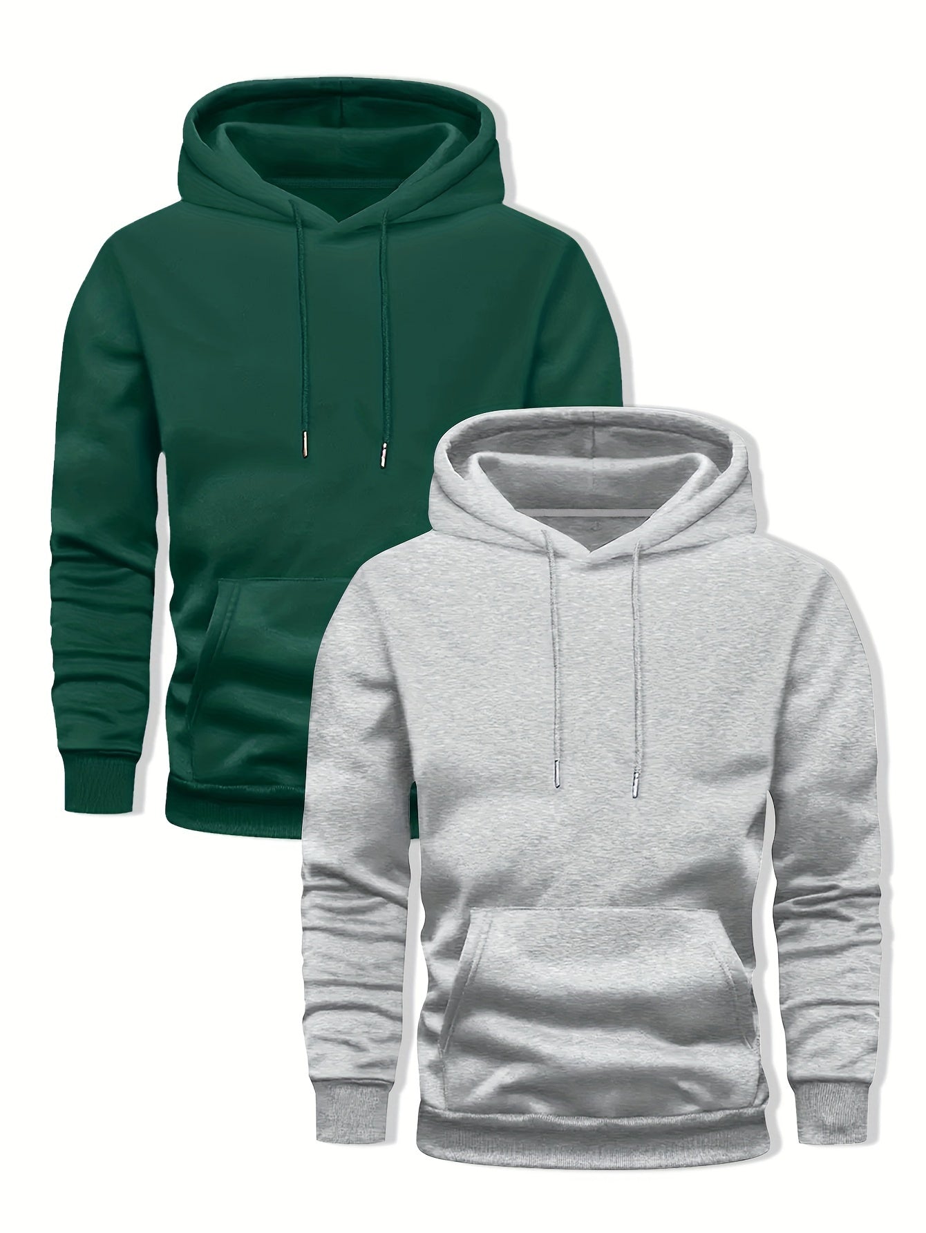 2-Pack Solid Color Hooded Long Sleeve Fleece Sweatshirts - Server Shirts