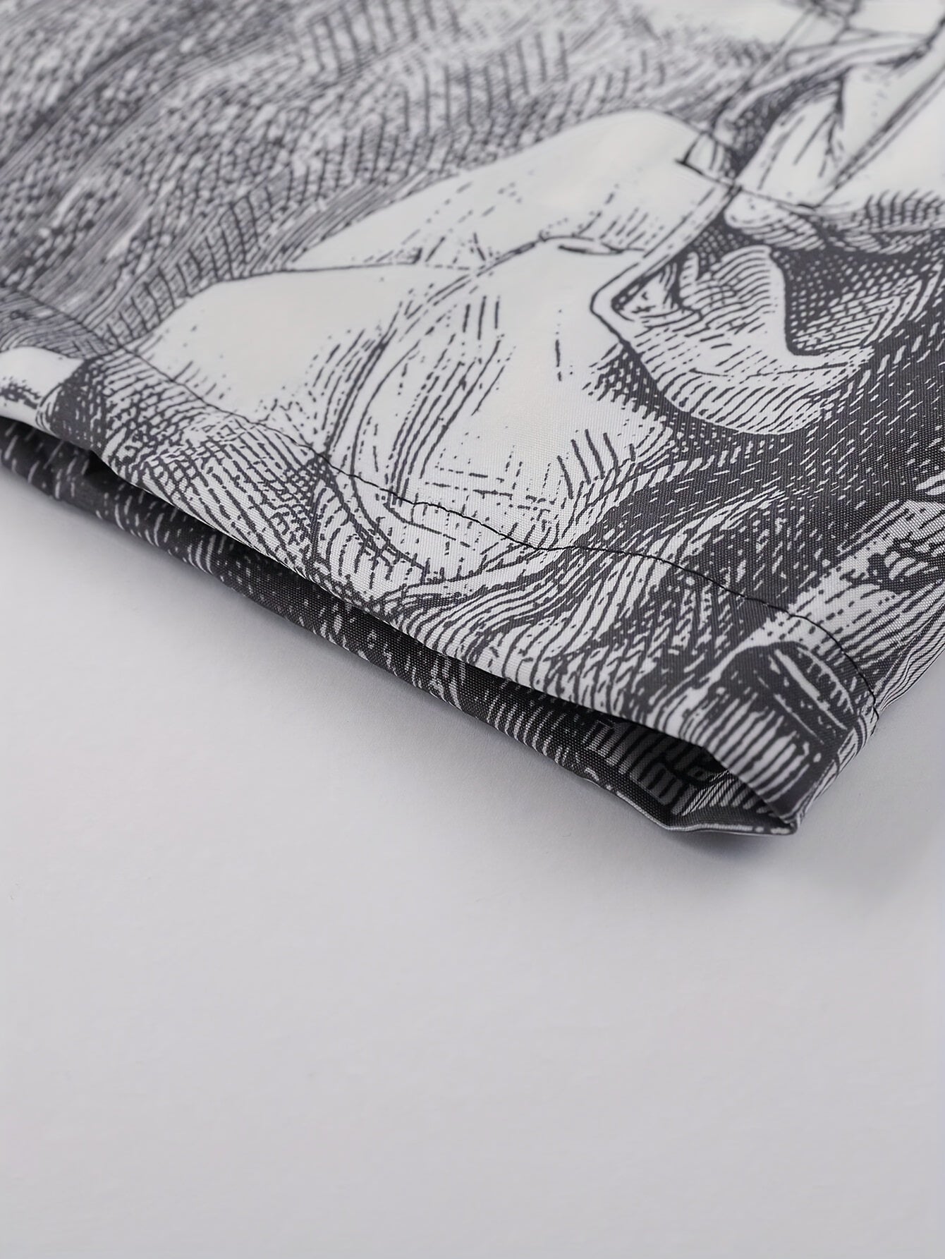 Vintage Chic Graphic Print Jacket - Long Sleeve Button-Up Casual Shirt