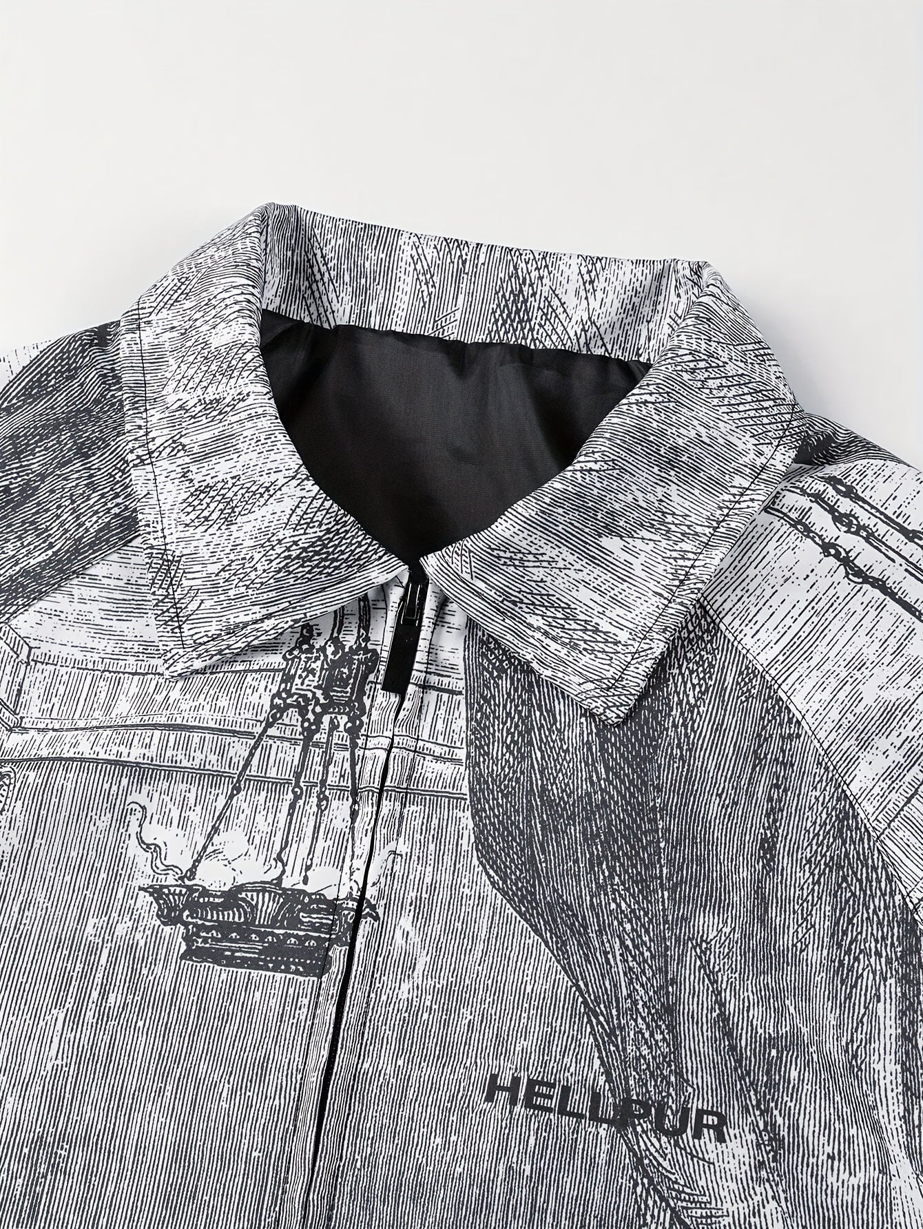 Vintage Chic Graphic Print Jacket - Long Sleeve Button-Up Casual Shirt