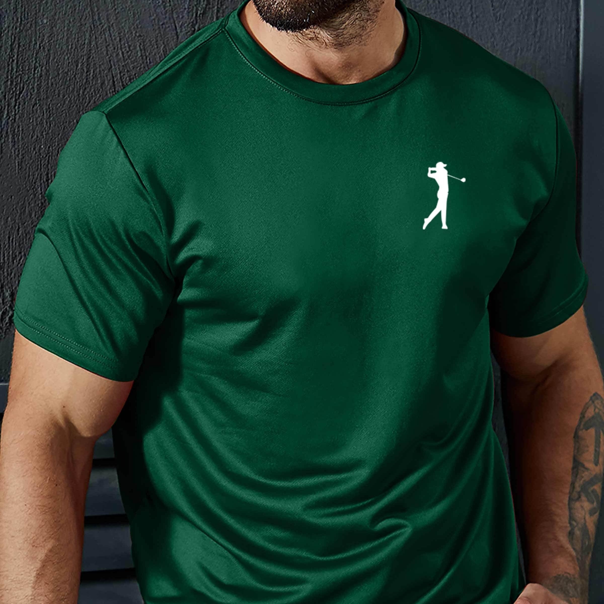 Summer Essential Golfing Print T Shirt for Men - Casual Short Sleeve Tee